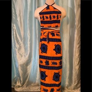 2 pc. Skirt & Halter top for the beach w/turtles